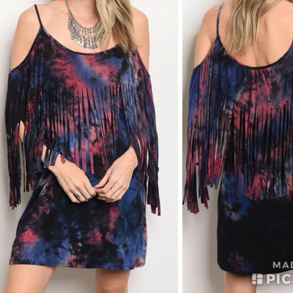 Vava by Joy Han Dresses & Skirts - Sexy & Flirty Tie dye fringe dress!